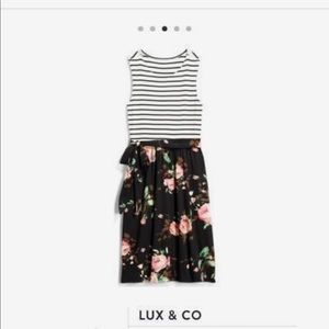 Knee Length Luxe & Co Susan 2fer Knit Floral Dress